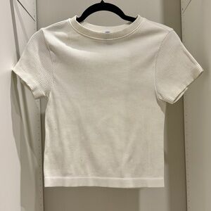 Women’s Ribbed Short-Sleeve Top - White